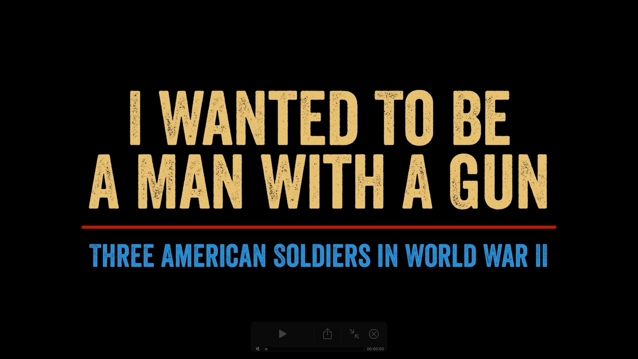 I Wanted To Be A Man With A Gun
